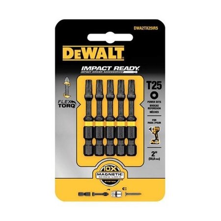 DEWALT Dewalt DWA2TX25IR5 Impact Ready T25 Torx Screwdriver Bit  5 Piece 2466555